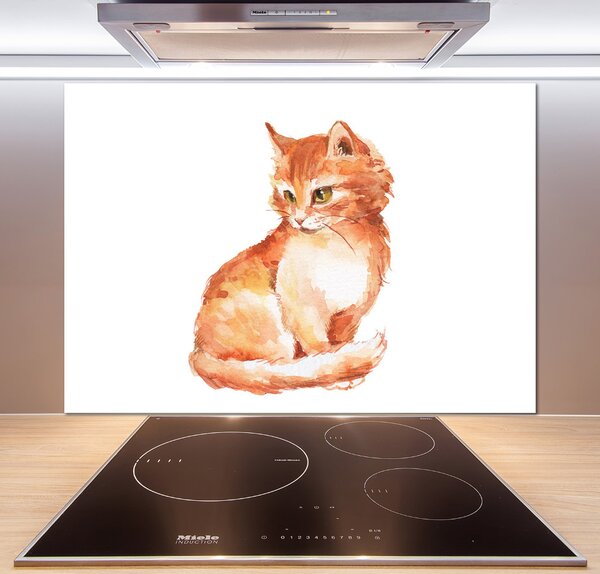 Panou sticlă decorativa bucătărie Red Cat