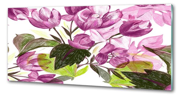Sticlă pentru bucătărie model floral