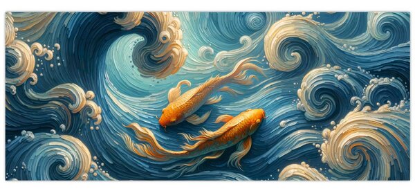 Tablou - Pești aurii (120x50 cm)