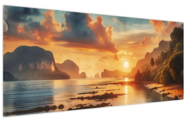 Tablou - Priveliște de pe plajă (120x50 cm)