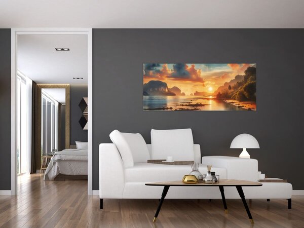 Tablou - Priveliște de pe plajă (120x50 cm)