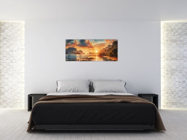 Tablou - Priveliște de pe plajă (120x50 cm)