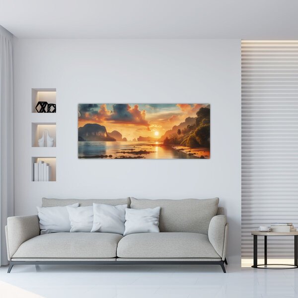 Tablou - Priveliște de pe plajă (120x50 cm)