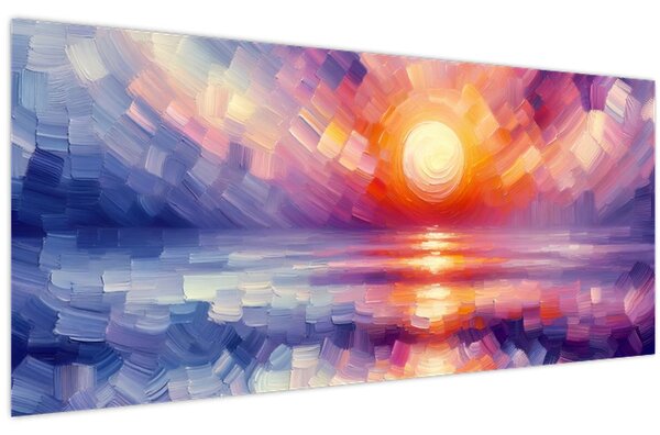 Tablou - Apus de soare artistic colorat (120x50 cm)