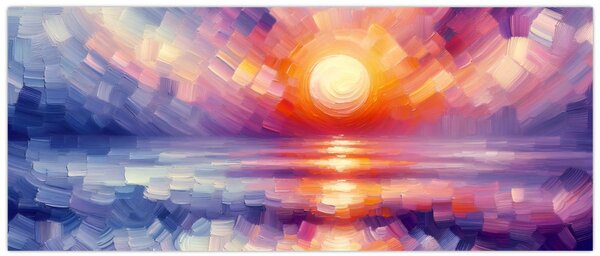 Tablou - Apus de soare artistic colorat (120x50 cm)