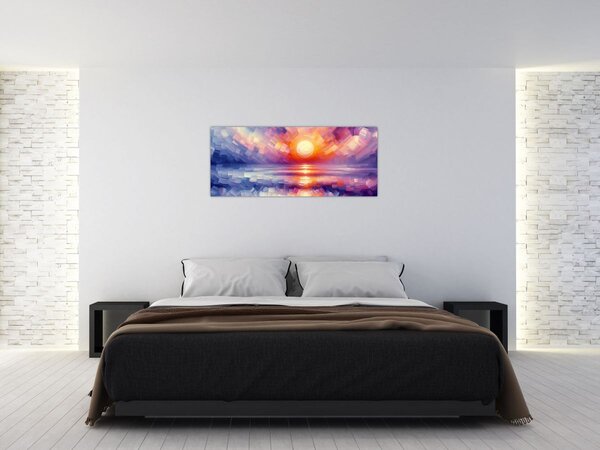 Tablou - Apus de soare artistic colorat (120x50 cm)