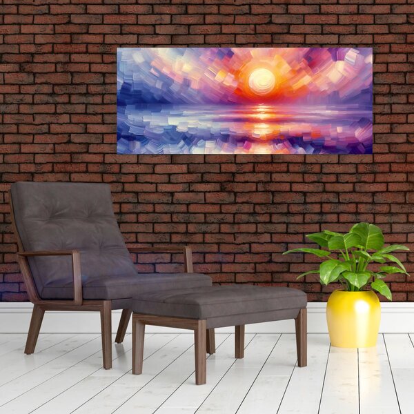 Tablou - Apus de soare artistic colorat (120x50 cm)