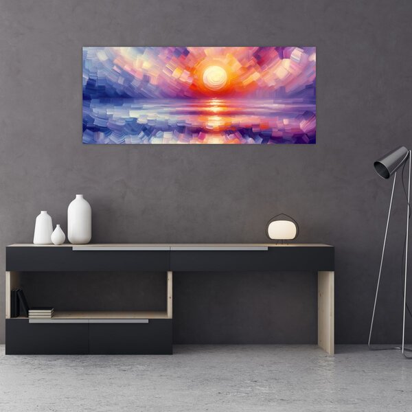 Tablou - Apus de soare artistic colorat (120x50 cm)