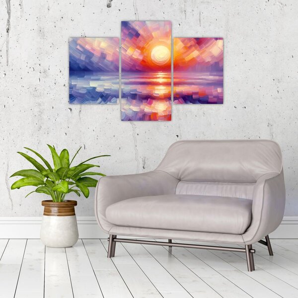 Tablou - Apus de soare artistic colorat (90x60 cm)