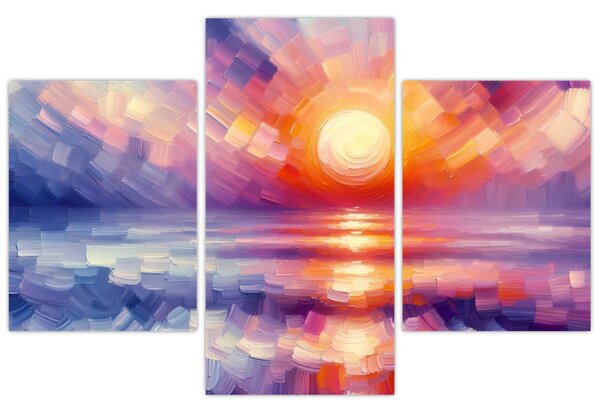 Tablou - Apus de soare artistic colorat (90x60 cm)