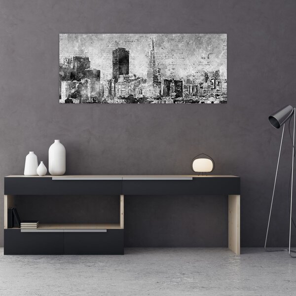 Tablou - Oraș de artă de cafea (120x50 cm)