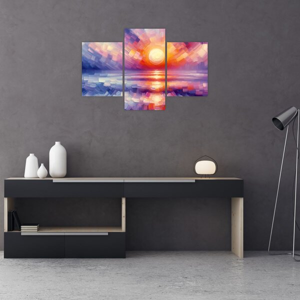 Tablou - Apus de soare artistic colorat (90x60 cm)
