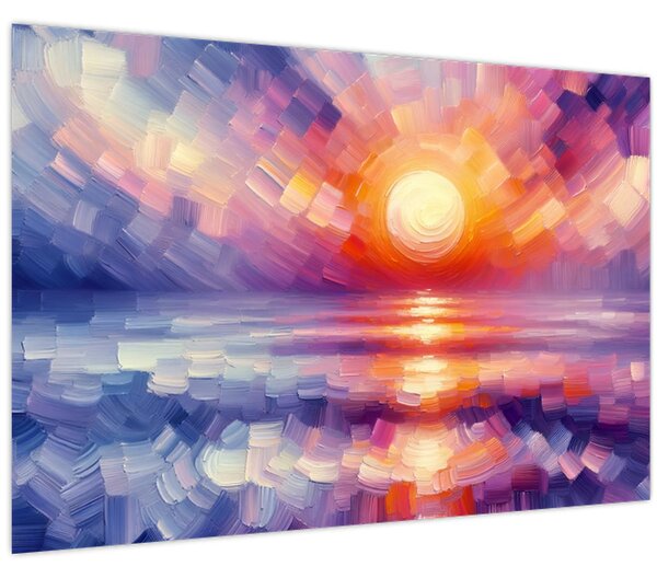 Tablou - Apus de soare artistic colorat (90x60 cm)