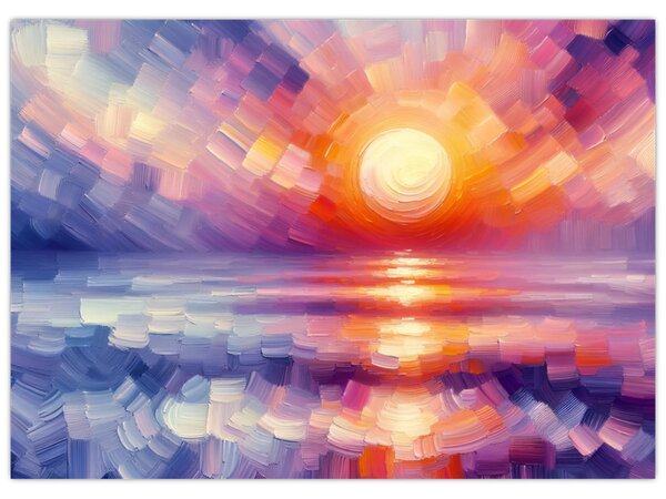 Tablou - Apus de soare artistic colorat (70x50 cm)