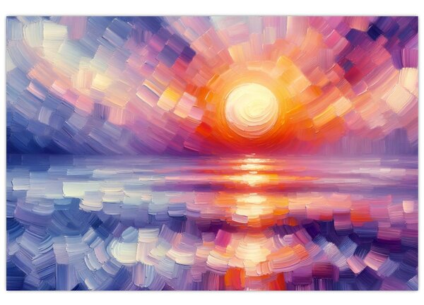 Tablou - Apus de soare artistic colorat (90x60 cm)