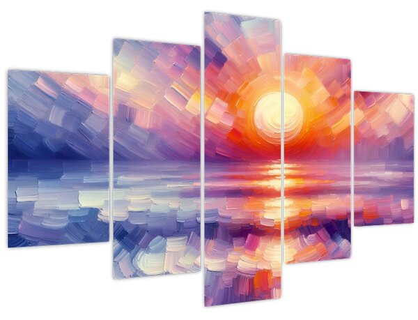 Tablou - Apus de soare artistic colorat (150x105 cm)
