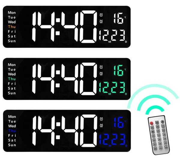 Ceas digital cu afisaj LED mare, 38.7 cm