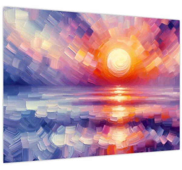 Tablou - Apus de soare artistic colorat (70x50 cm)
