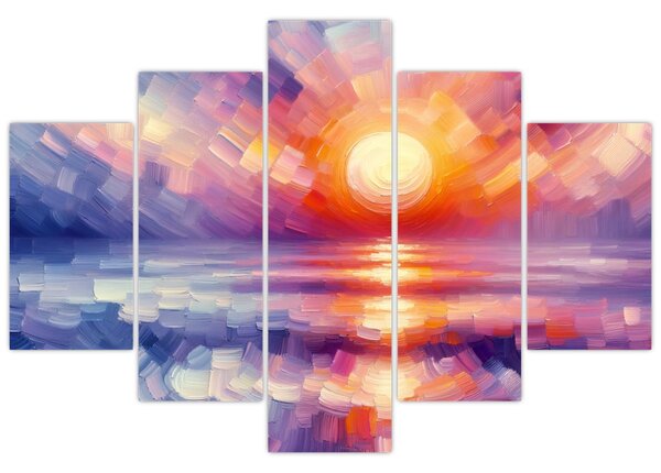 Tablou - Apus de soare artistic colorat (150x105 cm)