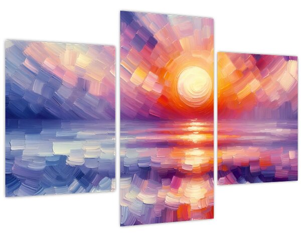 Tablou - Apus de soare artistic colorat (90x60 cm)
