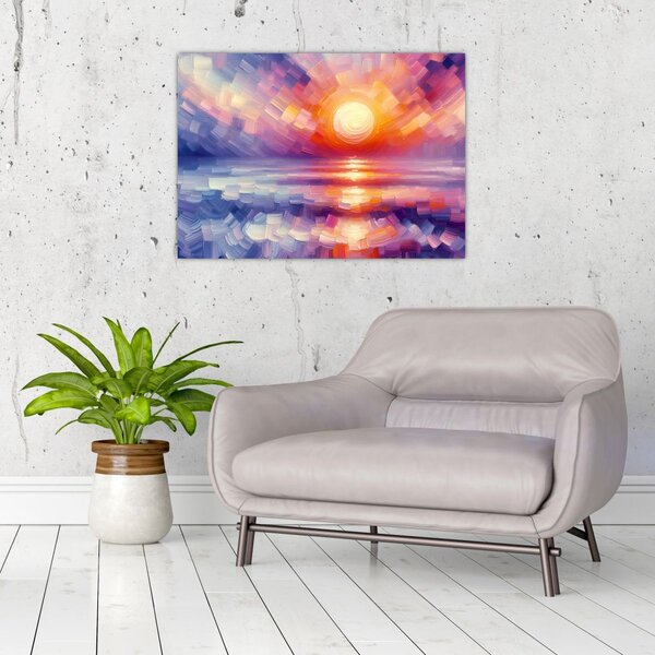 Tablou - Apus de soare artistic colorat (70x50 cm)