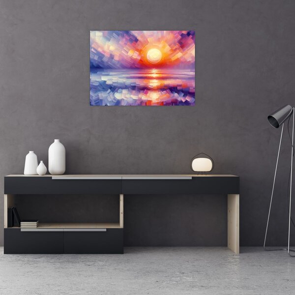 Tablou - Apus de soare artistic colorat (70x50 cm)