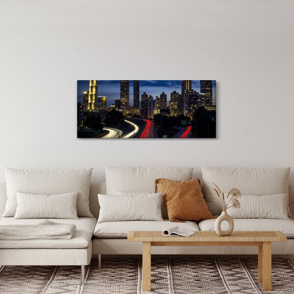 Tablou cu orașul nocturn (120x50 cm)