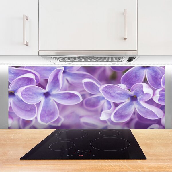 Panou sticla bucatarie Flori roz Floral