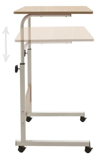 Birou ajustabil, model Piper, Natural - Stejar, 60x69-90x40 cm