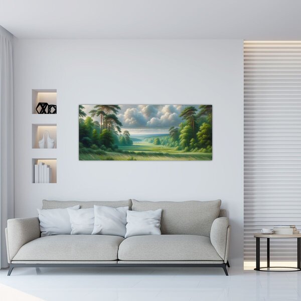 Tablou - Peisaj verde (120x50 cm)