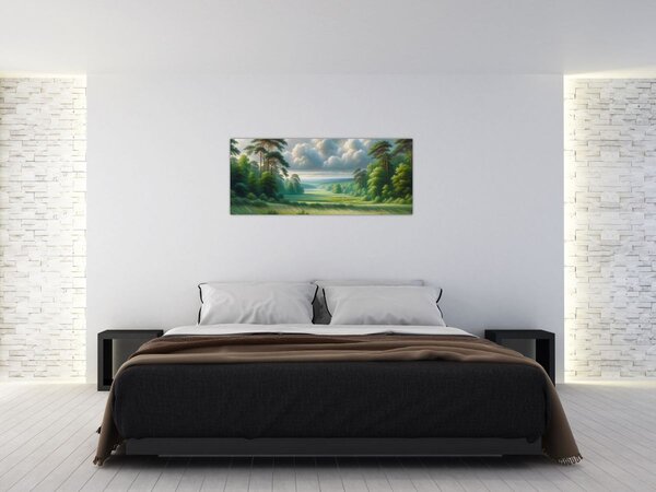 Tablou - Peisaj verde (120x50 cm)