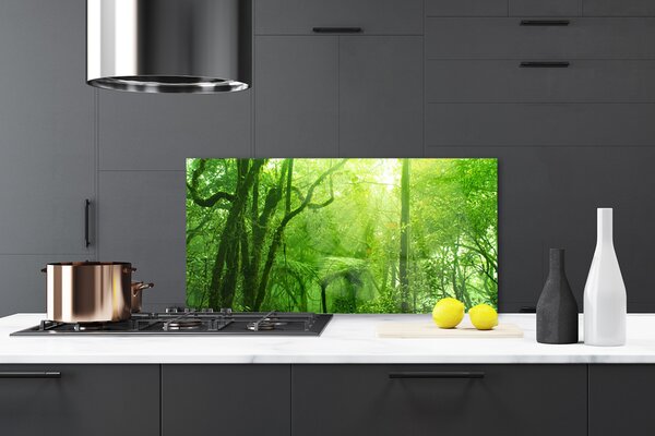 Panou sticla bucatarie Copaci Natura Brun Verde