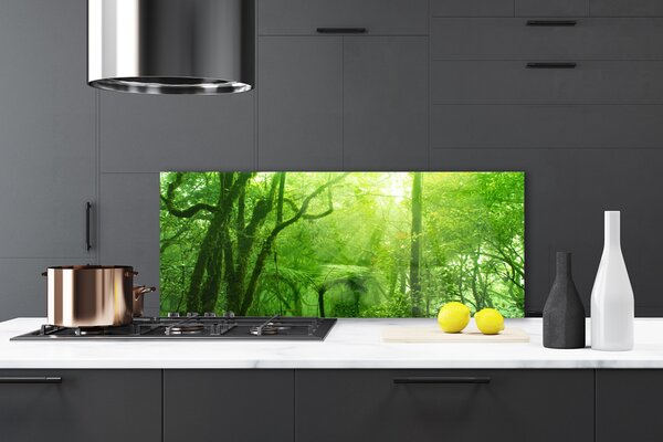 Panou sticla bucatarie Copaci Natura Brun Verde
