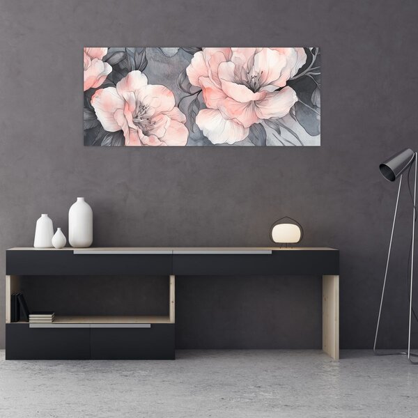 Tablou - Schiță de flori (120x50 cm)