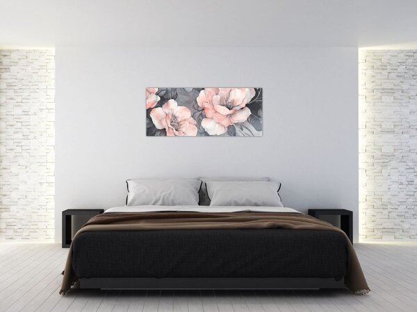 Tablou - Schiță de flori (120x50 cm)