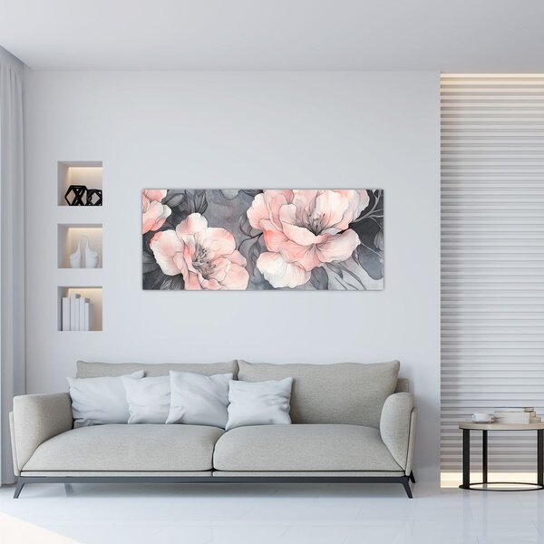 Tablou - Schiță de flori (120x50 cm)