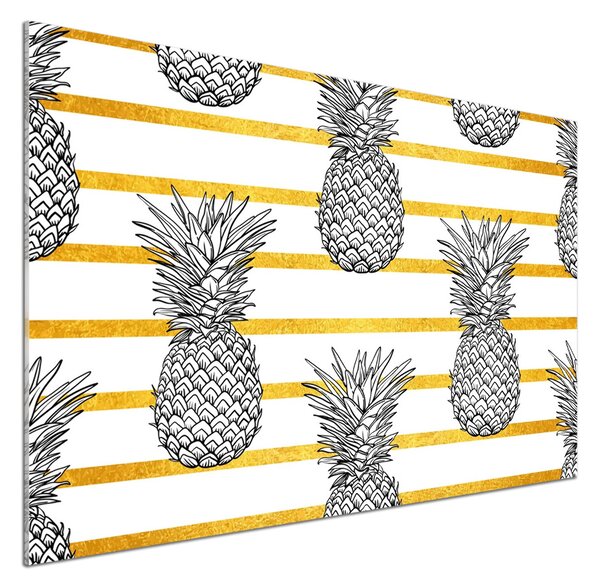 Panou sticlă decorativa bucătărie benzi de ananas