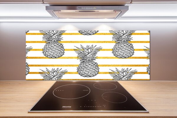 Panou sticlă decorativa bucătărie benzi de ananas