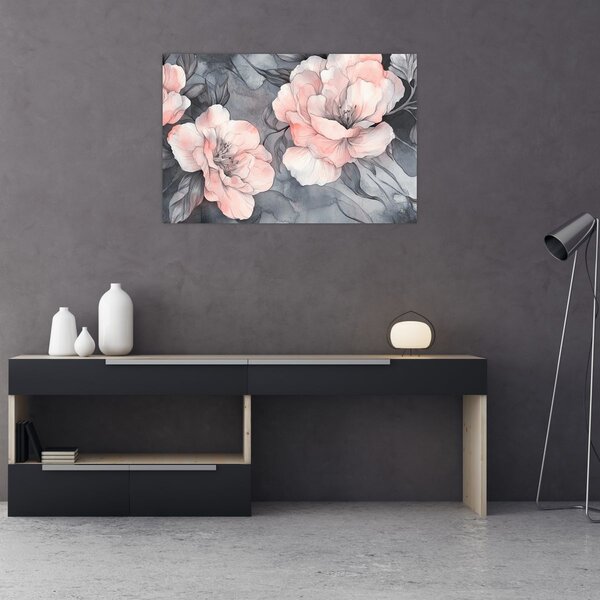Tablou - Schiță de flori (90x60 cm)