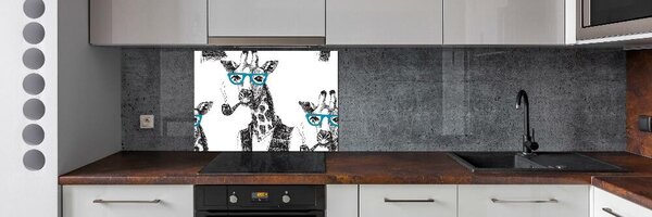 Panou sticlă decorativa bucătărie ochelari Giraffe