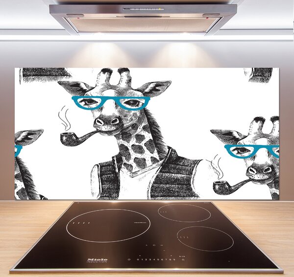 Panou sticlă decorativa bucătărie ochelari Giraffe