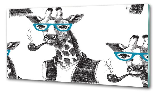 Panou sticlă decorativa bucătărie ochelari Giraffe