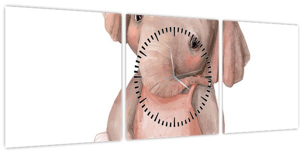 Tablou - Animăluț în acuarelă N⁰5 (cu ceas) (90x30 cm)