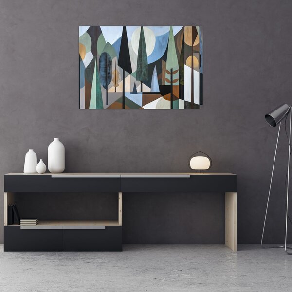 Tablou - Abstracție geometrică naturală II. (90x60 cm)