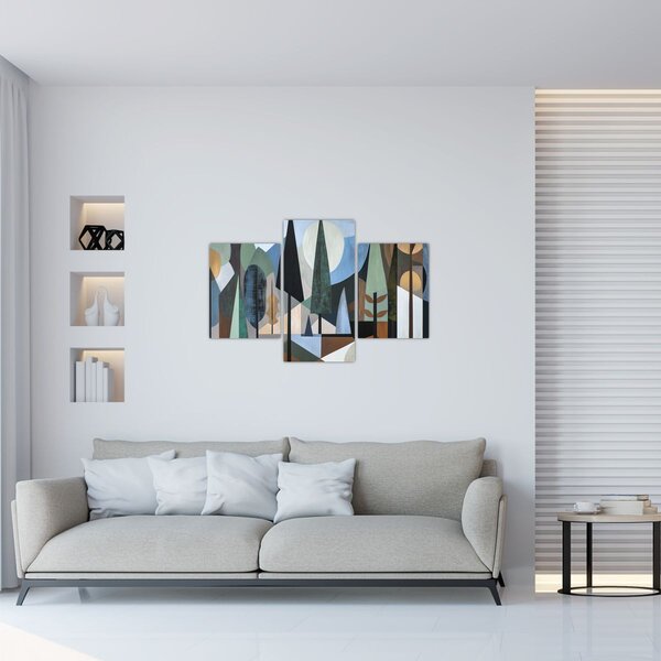 Tablou - Abstracție geometrică naturală II. (90x60 cm)