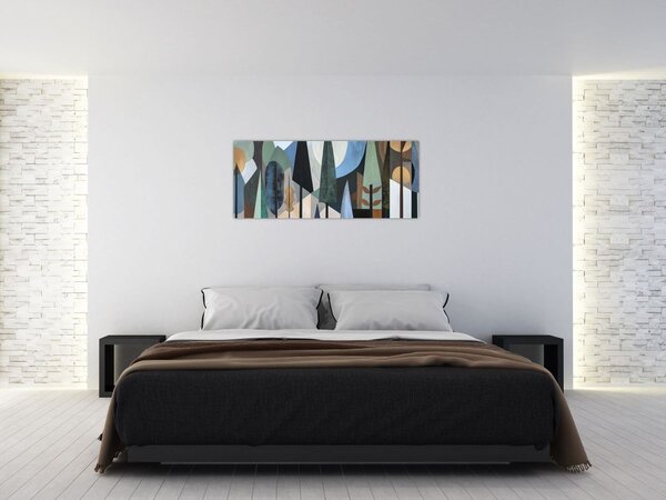 Tablou - Abstracție geometrică naturală II. (120x50 cm)