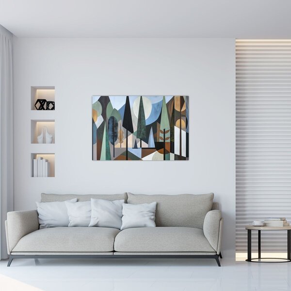 Tablou - Abstracție geometrică naturală II. (90x60 cm)