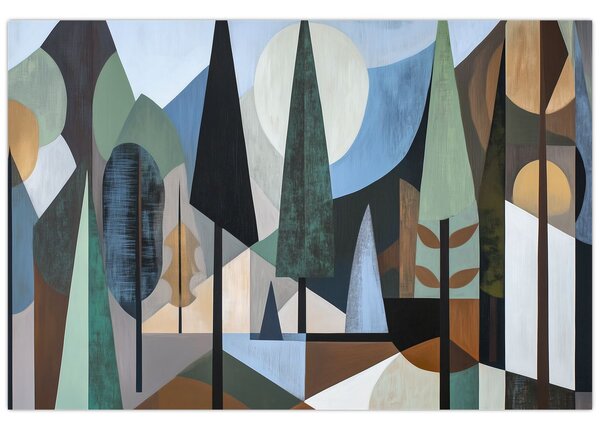 Tablou - Abstracție geometrică naturală II. (90x60 cm)