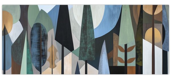 Tablou - Abstracție geometrică naturală II. (120x50 cm)