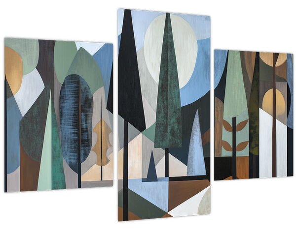Tablou - Abstracție geometrică naturală II. (90x60 cm)
